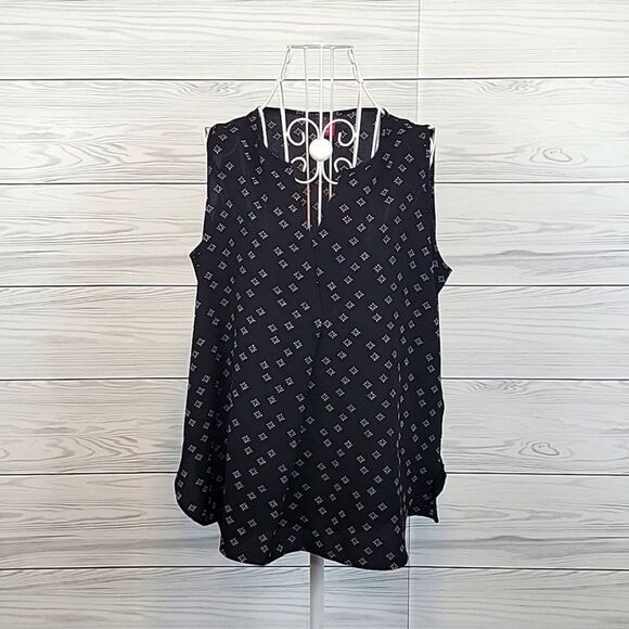 Vince Camuto sleeveless casual top - black & white Women's Size M - Picture 1 of 10